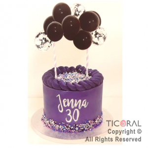 SET TOPPER GLOBOS PARA TORTA TONOS NEGRO X 1